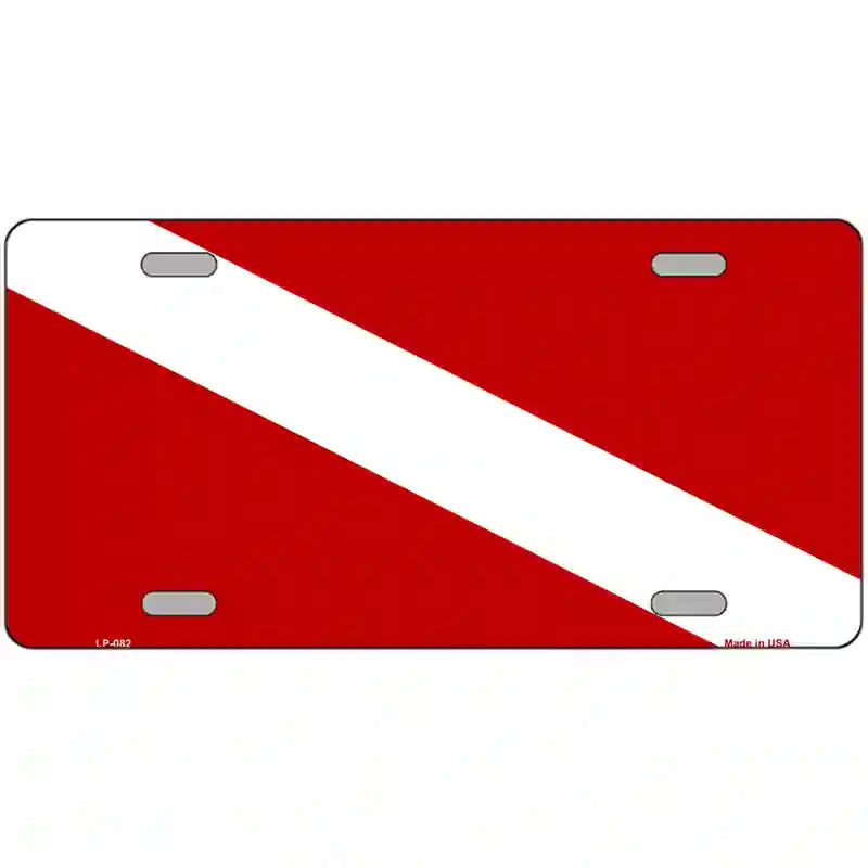 Diving Flag Novelty Metal License Plate 24" x 12" (LLP)