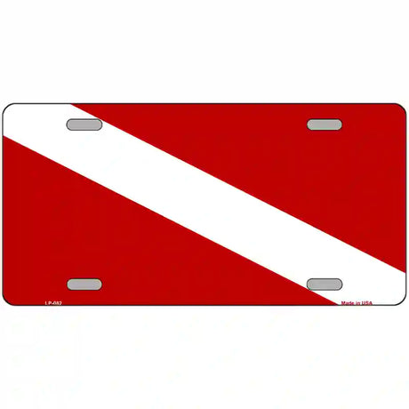 Diving Flag Novelty Metal License Plate 24" x 12" (LLP)