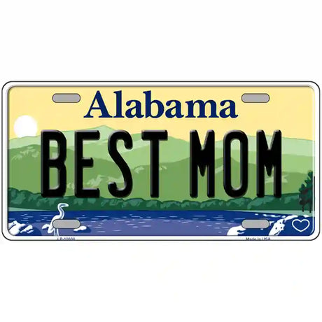 Best Mom Alabama Metal Novelty License Plate 24" x 12" (LLP)