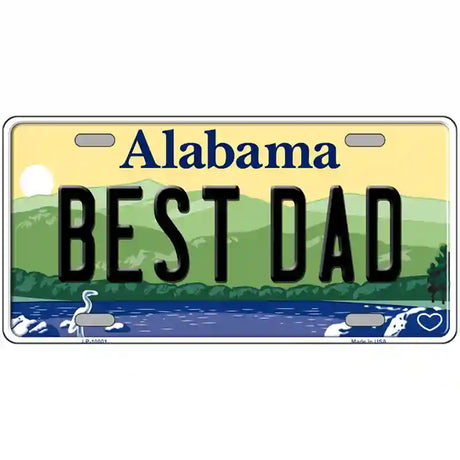 Best Dad Alabama Metal Novelty License Plate 24" x 12" (LLP)