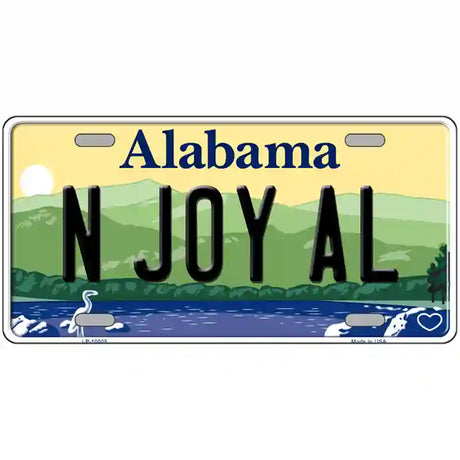 N Joy AL Alabama Metal Novelty License Plate 24" x 12" (LLP)