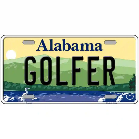 Golfer Alabama Metal Novelty License Plate 24" x 12" (LLP)