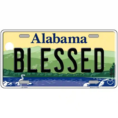 Blessed Alabama Metal Novelty License Plate 24" x 12" (LLP)