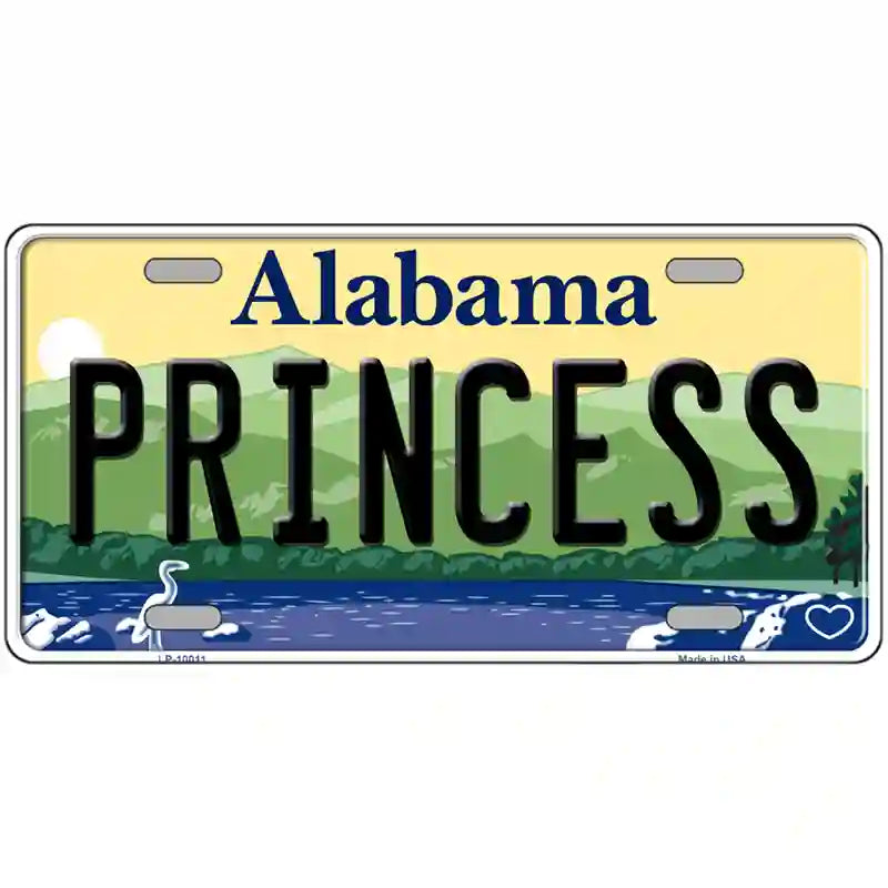 Princess Alabama Metal Novelty License Plate 24" x 12" (LLP)