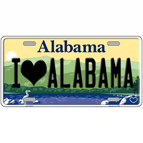 I Love Alabama Metal Novelty License Plate 24" x 12" (LLP)