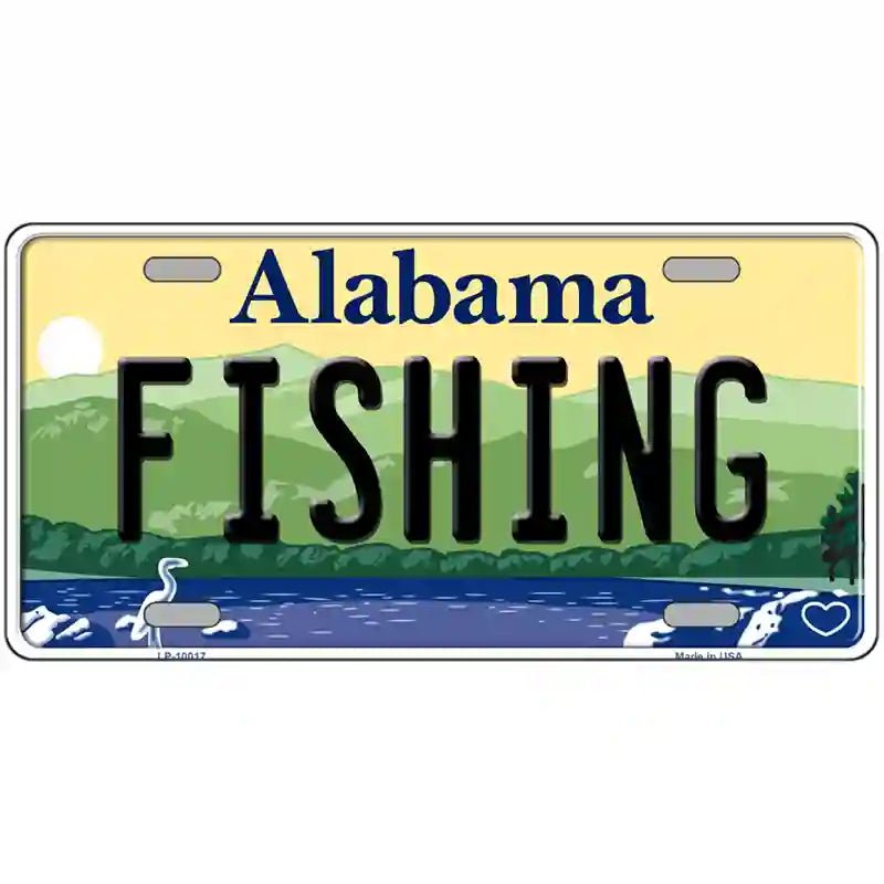 Fishing Alabama Metal Novelty License Plate 24" x 12" (LLP)