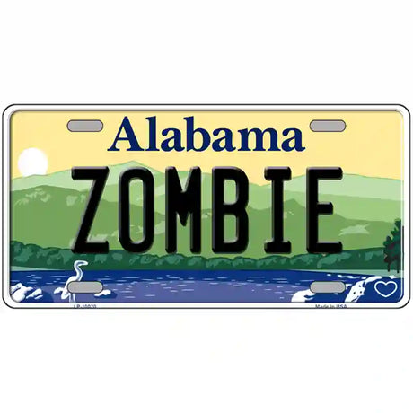 Zombie Alabama Metal Novelty License Plate 24" x 12" (LLP)