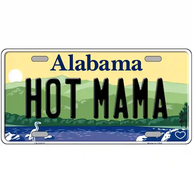 Hot Mama Alabama Metal Novelty License Plate 24" x 12" (LLP)