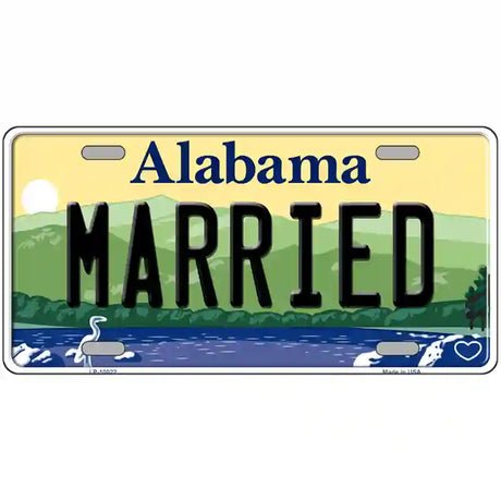 Married Alabama Metal Novelty License Plate 24" x 12" (LLP)