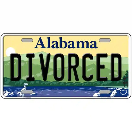 Divorced Alabama Metal Novelty License Plate 24" x 12" (LLP)