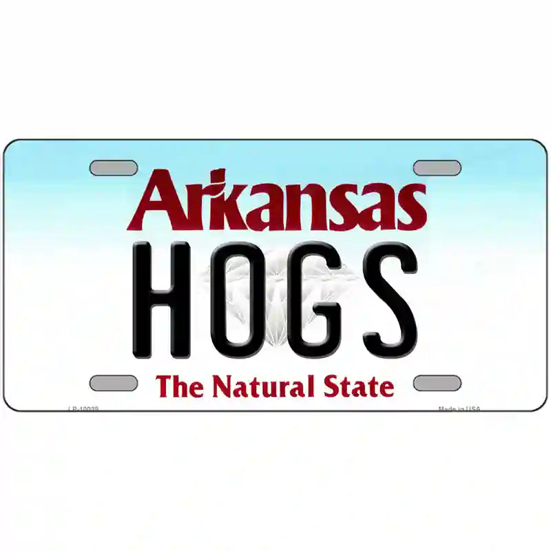 Hogs Arkansas Metal Novelty License Plate 24" x 12" (LLP)