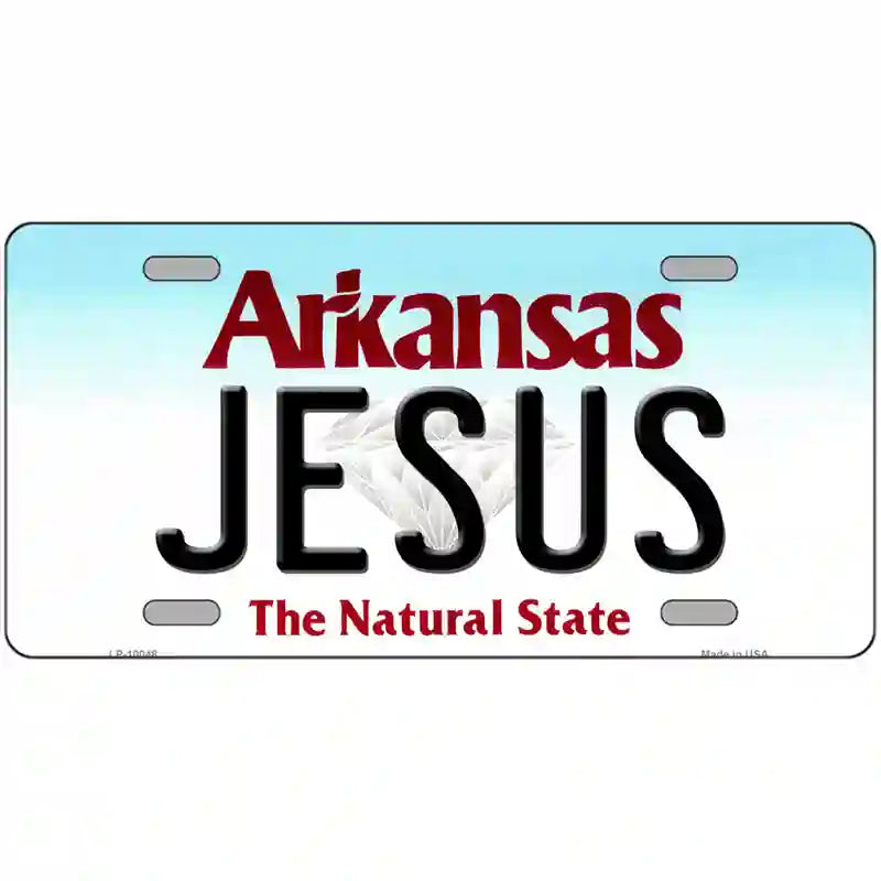 Jesus Arkansas Metal Novelty License Plate 24" x 12" (LLP)