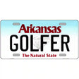 Golfer Arkansas Metal Novelty License Plate 24" x 12" (LLP)