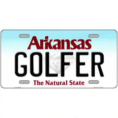 Golfer Arkansas Metal Novelty License Plate 24" x 12" (LLP)