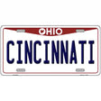 Cincinnati Ohio Metal Novelty License Plate 24" x 12" (LLP)