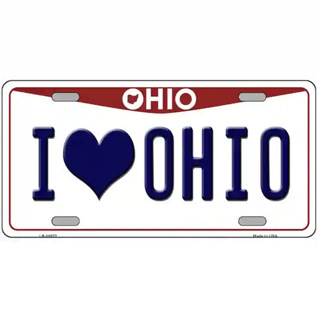 I Love Ohio Metal Novelty License Plate 24" x 12" (LLP)