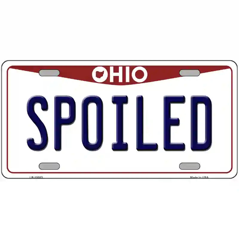 Spoiled Ohio Metal Novelty License Plate 24" x 12" (LLP)