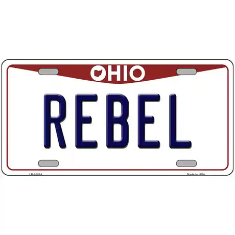 Rebel Ohio Metal Novelty License Plate 24" x 12" (LLP)