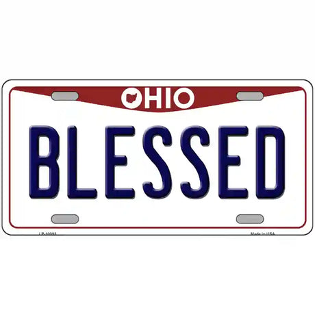 Blessed Ohio Metal Novelty License Plate 24" x 12" (LLP)