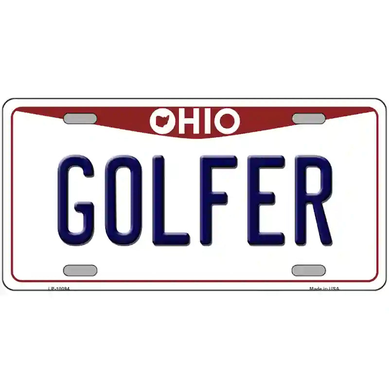 Golfer Ohio Metal Novelty License Plate 24" x 12" (LLP)