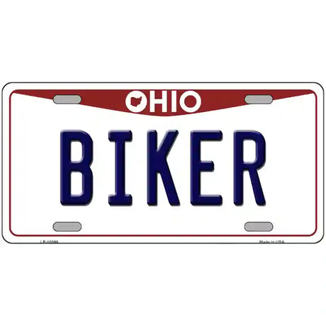 Biker Ohio Metal Novelty License Plate 24" x 12" (LLP)