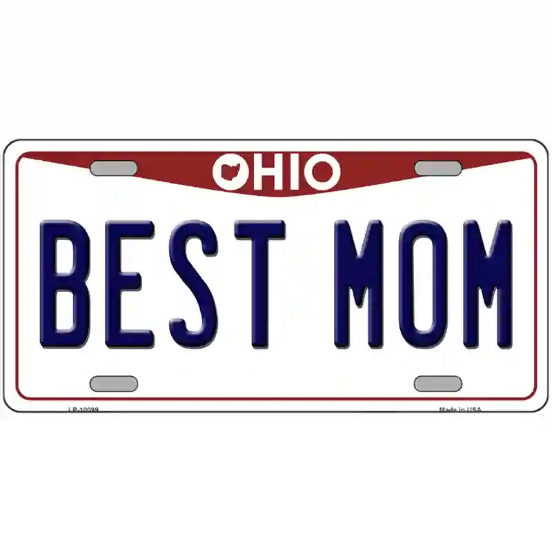 Best Mom Ohio Metal Novelty License Plate 24" x 12" (LLP)