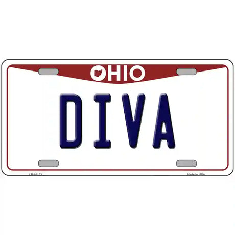 Diva Ohio Metal Novelty License Plate 24" x 12" (LLP)