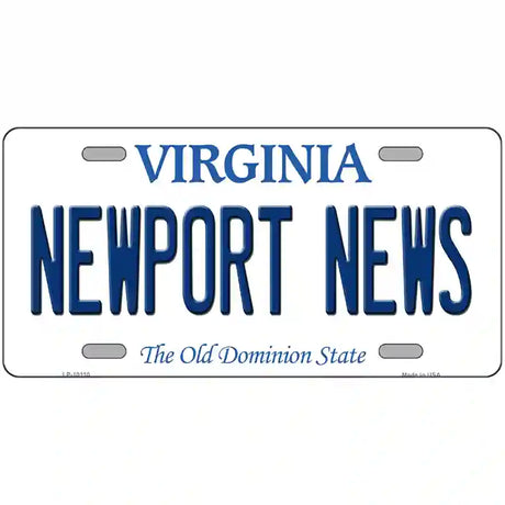 Newport News Virginia Metal Novelty License Plate 24" x 12" (LLP)