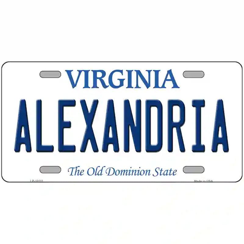 Alexandria Virginia Metal Novelty License Plate 24" x 12" (LLP)