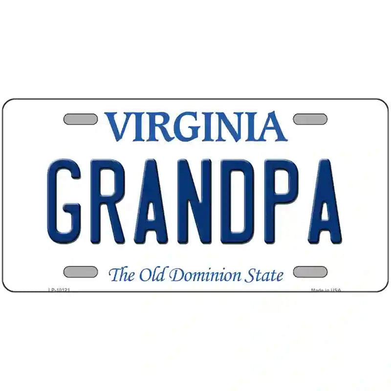 Grandpa Virginia Metal Novelty License Plate 24" x 12" (LLP)