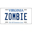 Zombie Virginia Metal Novelty License Plate 24" x 12" (LLP)