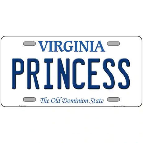 Princess Virginia Metal Novelty License Plate 24" x 12" (LLP)