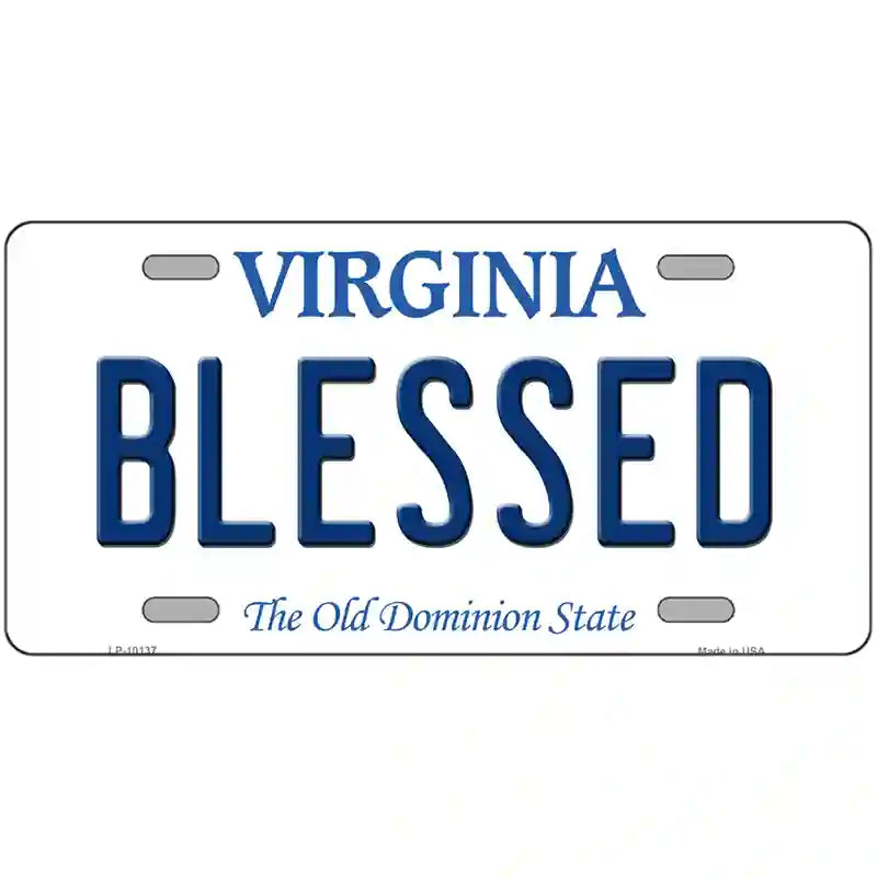 Blessed Virginia Metal Novelty License Plate 24" x 12" (LLP)