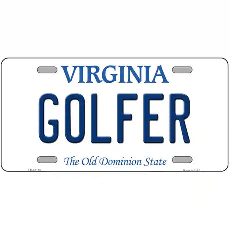 Golfer Virginia Metal Novelty License Plate 24" x 12" (LLP)