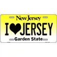 I Love Jersey New Jersey Metal Novelty License Plate 24" x 12" (LLP)