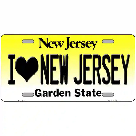 I Love New Jersey Metal Novelty License Plate 24" x 12" (LLP)