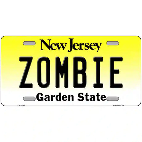 Zombie New Jersey Metal Novelty License Plate 24" x 12" (LLP)