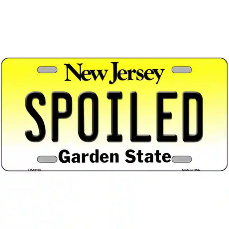 Spoiled New Jersey Metal Novelty License Plate 24" x 12" (LLP)