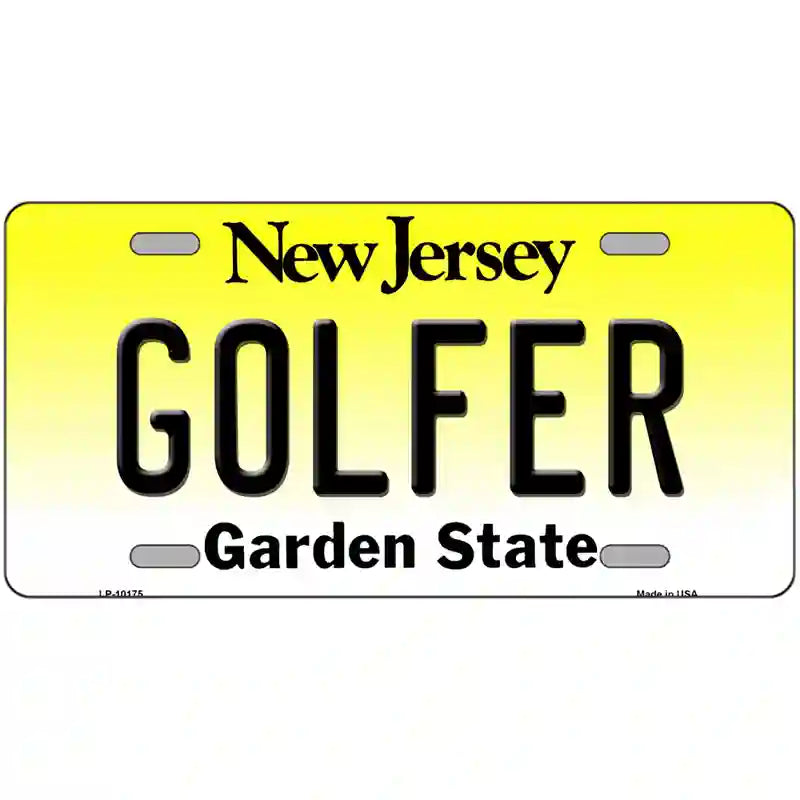 Golfer New Jersey Metal Novelty License Plate 24" x 12" (LLP)