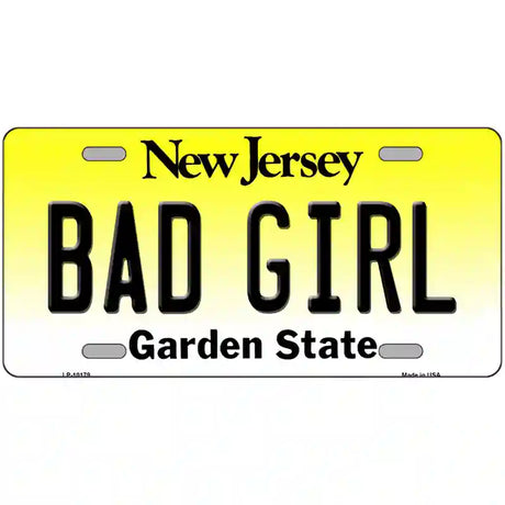 Bad Girl New Jersey Metal Novelty License Plate 24" x 12" (LLP)