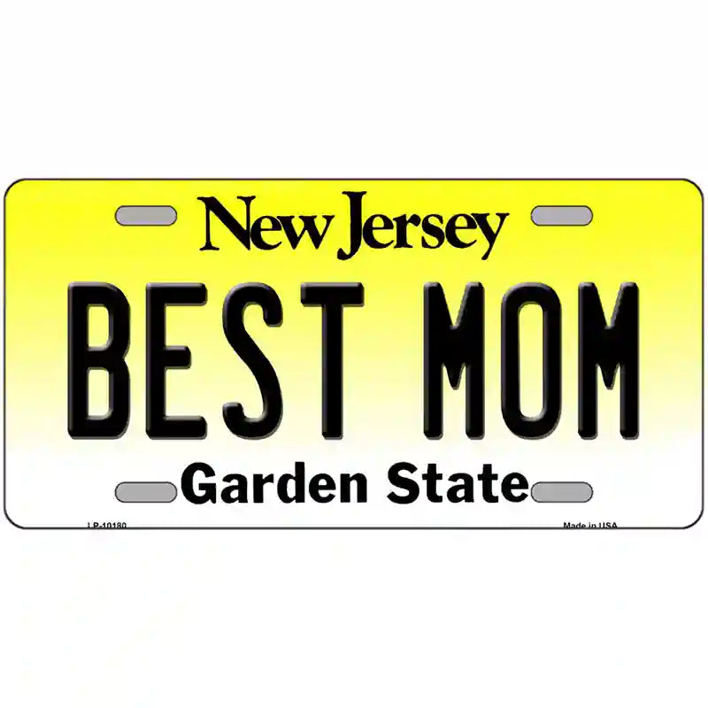 Best Mom New Jersey Metal Novelty License Plate 24" x 12" (LLP)