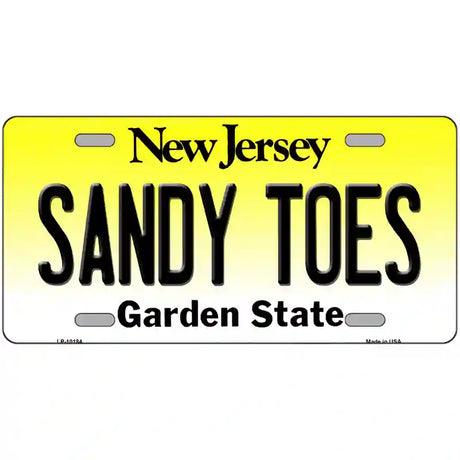 Sandy Toes New Jersey Metal Novelty License Plate 24" x 12" (LLP)