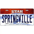 Springville Utah Metal Novelty License Plate 24" x 12" (LLP)