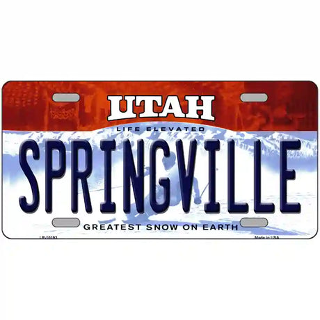 Springville Utah Metal Novelty License Plate 24" x 12" (LLP)