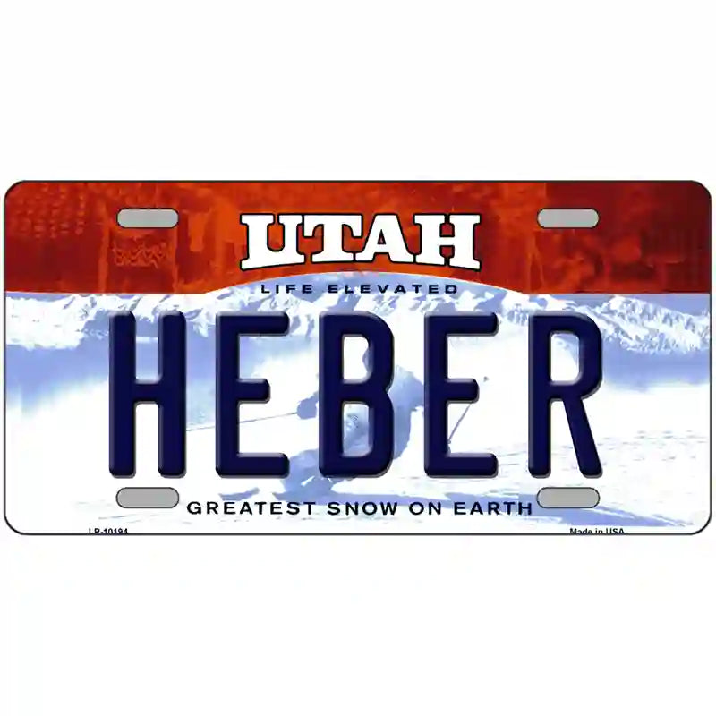 Heber Utah Metal Novelty License Plate 24" x 12" (LLP)