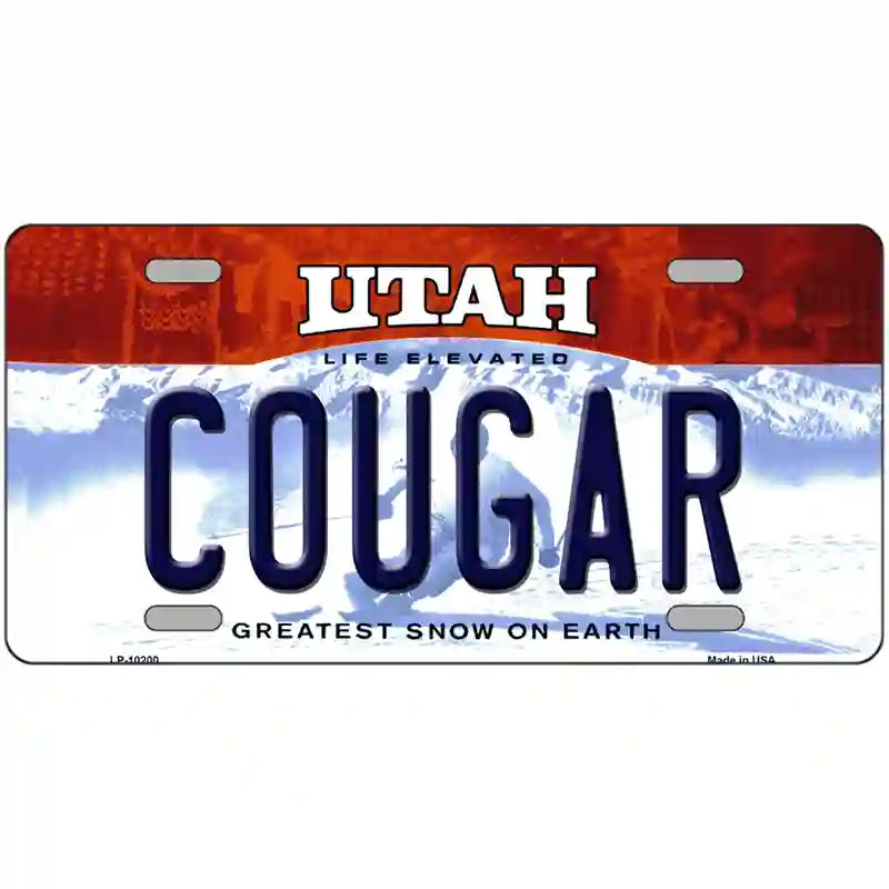 Cougar Utah Metal Novelty License Plate 24" x 12" (LLP)