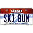 Ski Bum Utah Metal Novelty License Plate 24" x 12" (LLP)