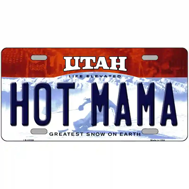 Hot Mama Utah Metal Novelty License Plate 24" x 12" (LLP)