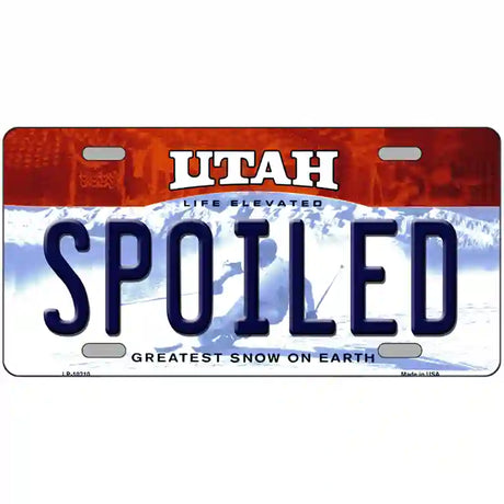 Spoiled Utah Metal Novelty License Plate 24" x 12" (LLP)