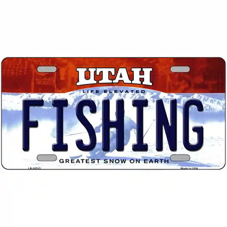 Fishing Utah Metal Novelty License Plate 24" x 12" (LLP)